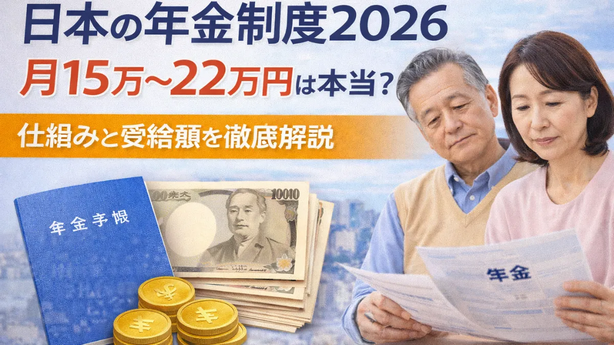 日本の年金制度2026｜月15万〜22万円は本当？仕組みと受給額を徹底解説